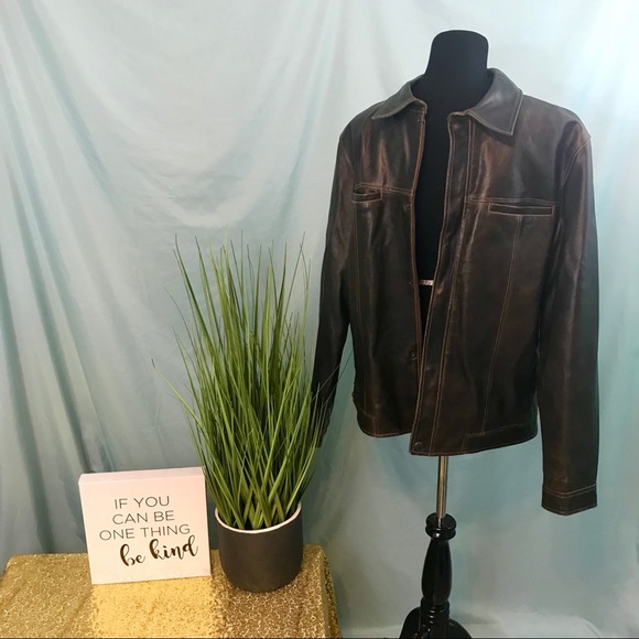 GAP Other - GAP men’s brown leather jacket size medium